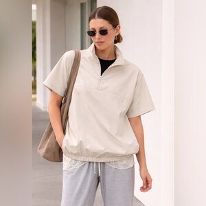 BMW LIFESTYLE Unisex Utility Puullover Jacket Minimalist 1/4 Zipper Athleisure